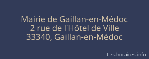 Mairie de Gaillan-en-Médoc