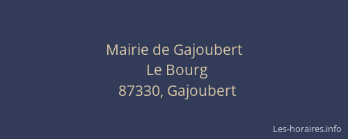 Mairie de Gajoubert
