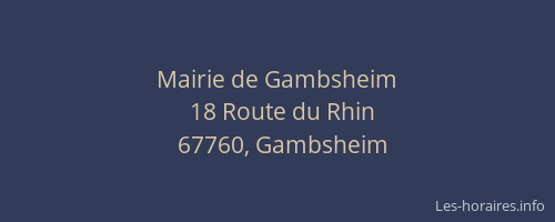 Mairie de Gambsheim