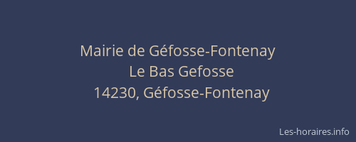 Mairie de Géfosse-Fontenay