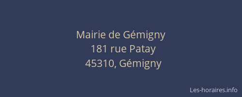 Mairie de G&eacute;migny