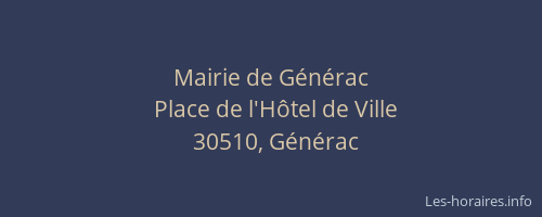 Mairie de G&eacute;n&eacute;rac