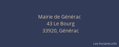 Mairie de G&eacute;n&eacute;rac