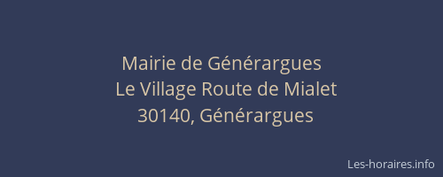 Mairie de G&eacute;n&eacute;rargues