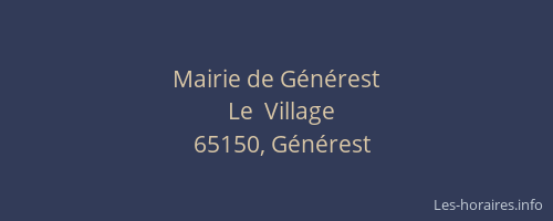 Mairie de G&eacute;n&eacute;rest