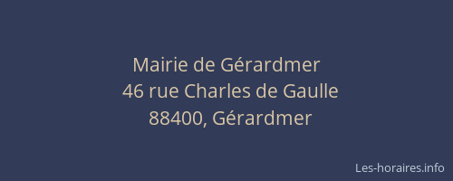 Mairie de G&eacute;rardmer