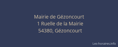 Mairie de G&eacute;zoncourt