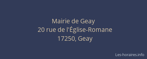 Mairie de Geay