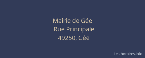 Mairie de Gée