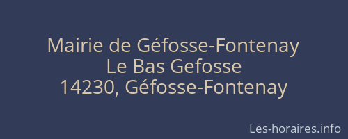 Mairie de Géfosse-Fontenay