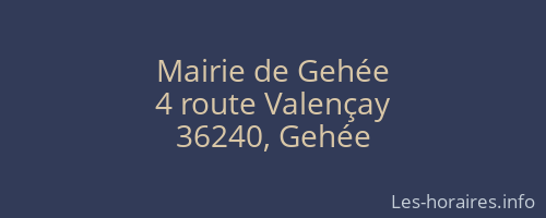 Mairie de Gehée