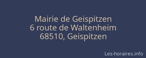 Mairie de Geispitzen