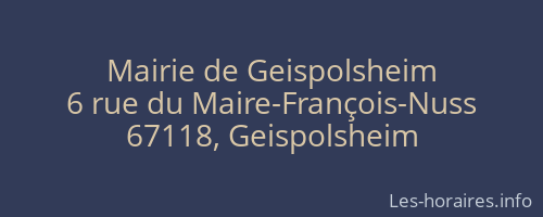 Mairie de Geispolsheim