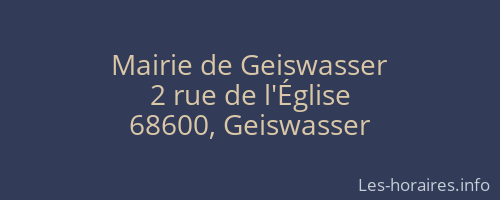 Mairie de Geiswasser