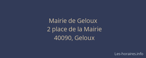 Mairie de Geloux