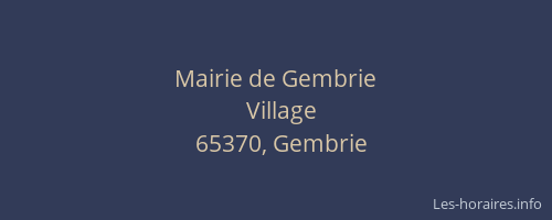 Mairie de Gembrie