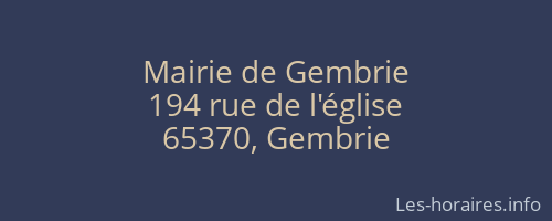 Mairie de Gembrie