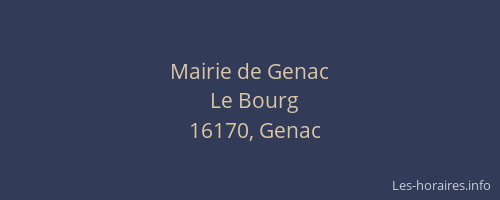 Mairie de Genac