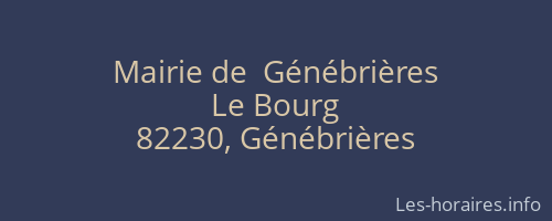 Mairie de  Génébrières