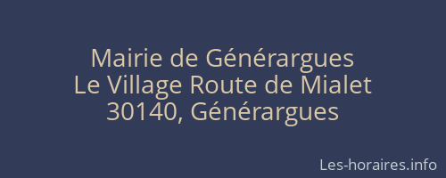 Mairie de Générargues