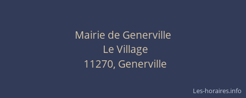 Mairie de Generville