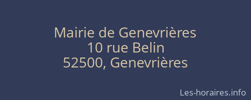 Mairie de Genevrières
