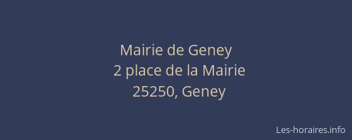 Mairie de Geney