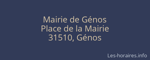 Mairie de Génos