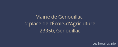 Mairie de Genouillac