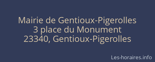 Mairie de Gentioux-Pigerolles
