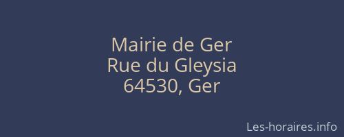 Mairie de Ger
