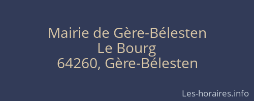 Mairie de Gère-Bélesten