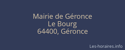 Mairie de Géronce