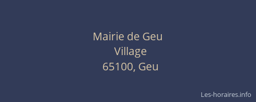 Mairie de Geu