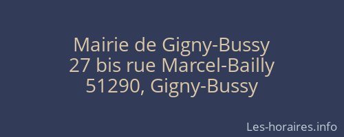 Mairie de Gigny-Bussy