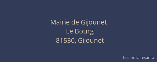 Mairie de Gijounet