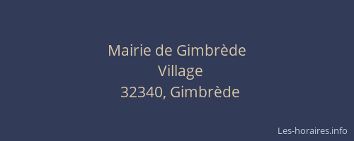 Mairie de Gimbr&egrave;de