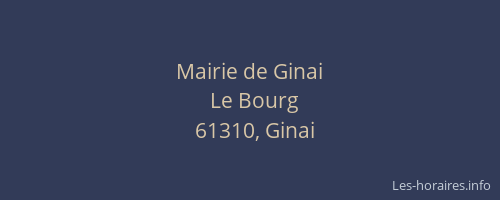 Mairie de Ginai