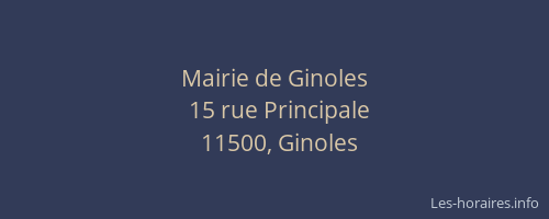 Mairie de Ginoles