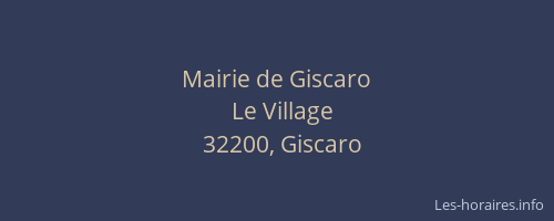 Mairie de Giscaro
