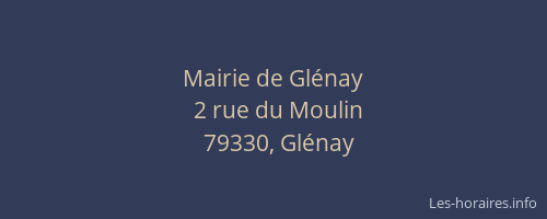 Mairie de Glénay