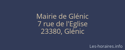 Mairie de Glénic
