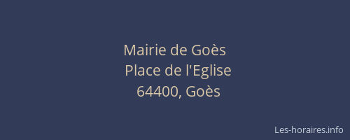 Mairie de Go&egrave;s