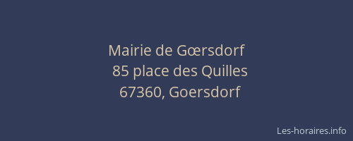 Mairie de Gœrsdorf