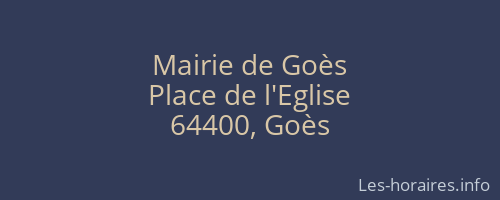 Mairie de Goès