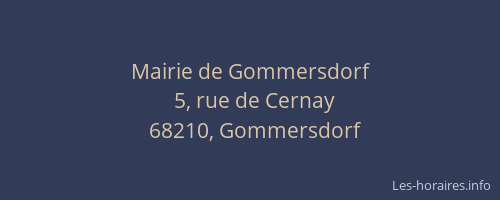 Mairie de Gommersdorf