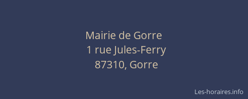 Mairie de Gorre