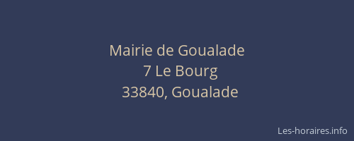 Mairie de Goualade