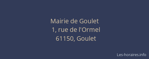 Mairie de Goulet