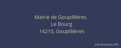 Mairie de Goupilli&egrave;res